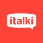 italki logo with lowercase wordmark in red speech bubble icon